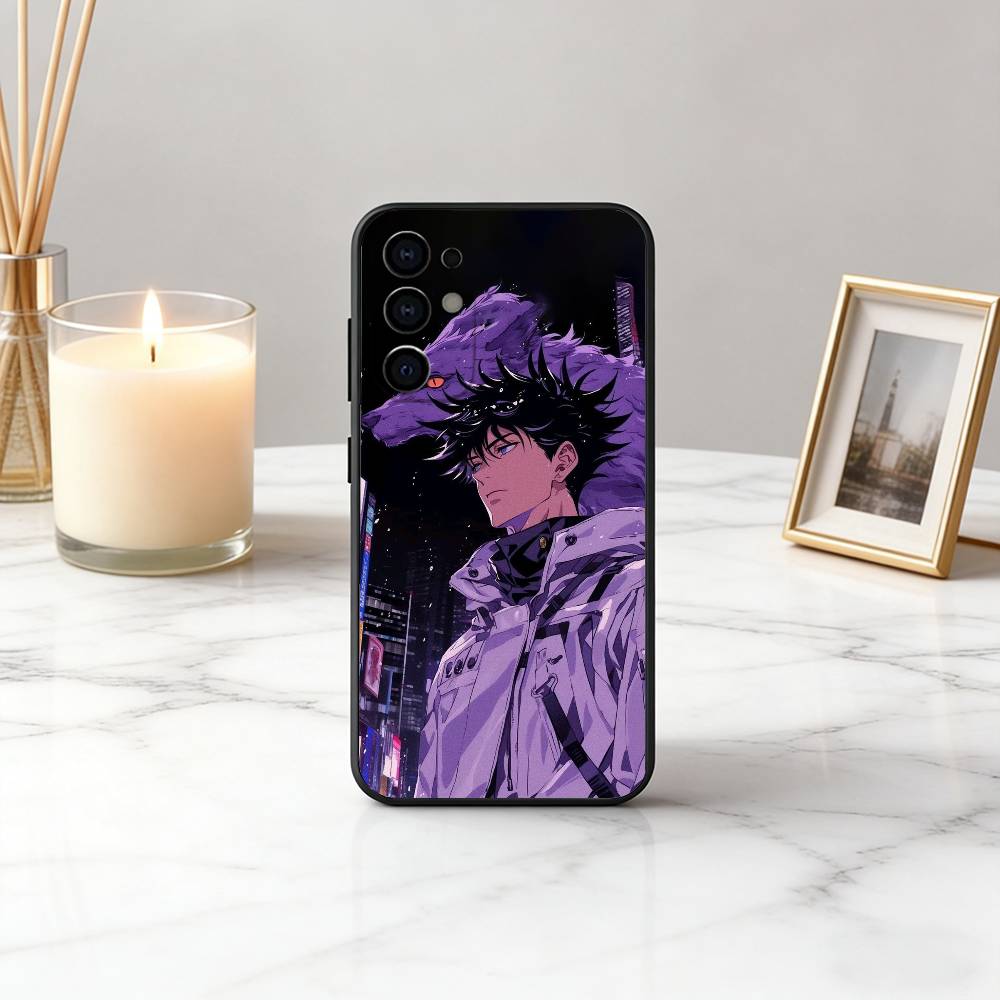 

Чехол для телефона Jujutsu Kaisen Мегуми Фушигуро Для Samsung S25, S24, S21, S22, S23, S30, Ultra, S20, Plus, Fe, Lite, Note 10, Черный Samsung S24
