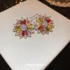 Orecchini a Fiore in Zircone con Ago in Argento Galvanizzato Oro - Design Elegante, Stile di Alta Gamma