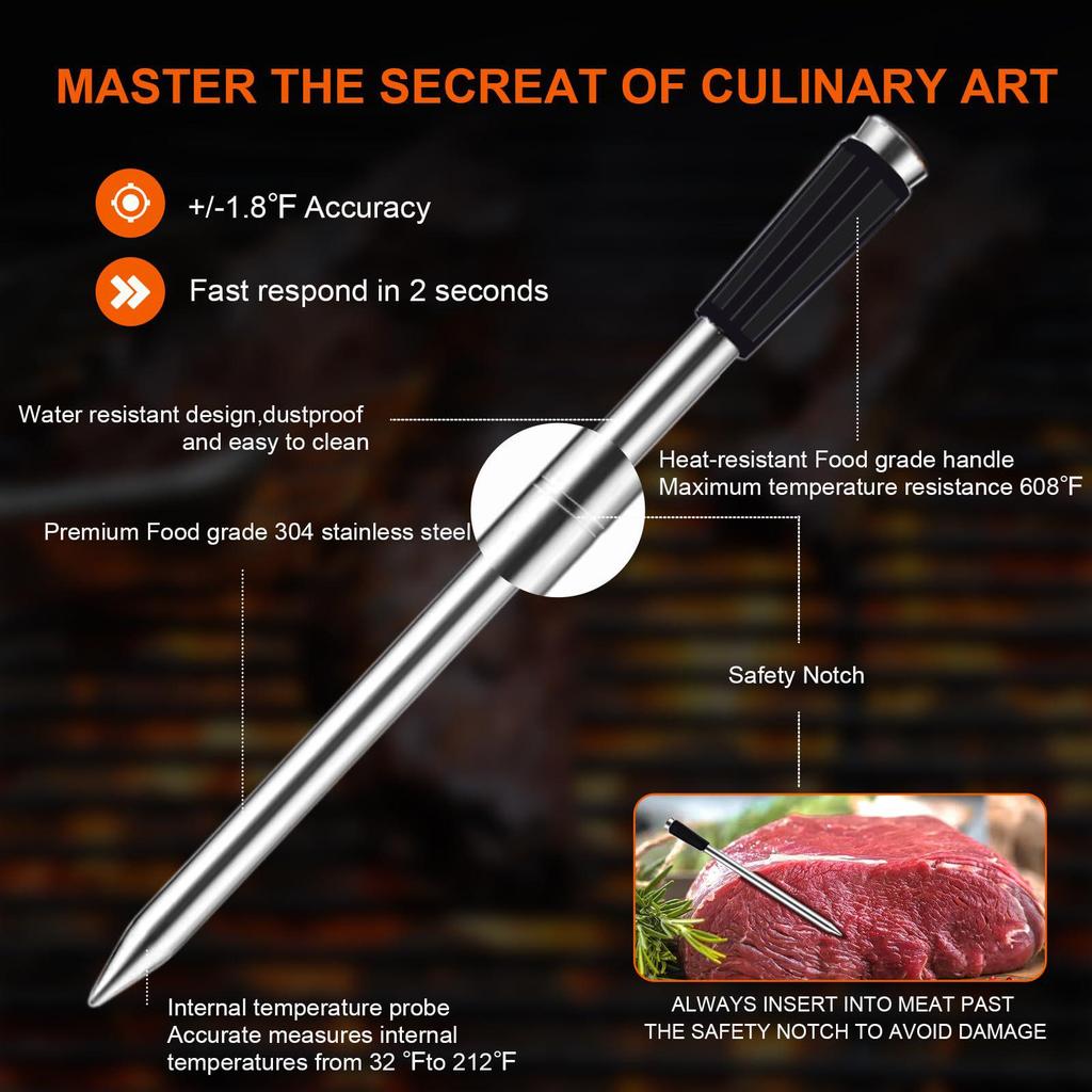 Smart Trådlös Bluetooth BBQ Kötttermometer
