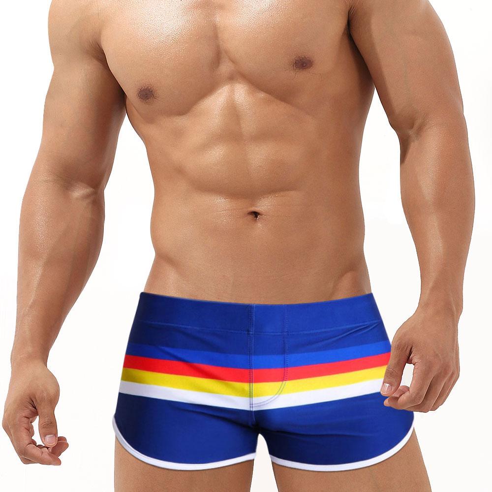 Men Swim Trunks Fit Sexy Swimwear Beach Wear Tanning Surfing Black Flower