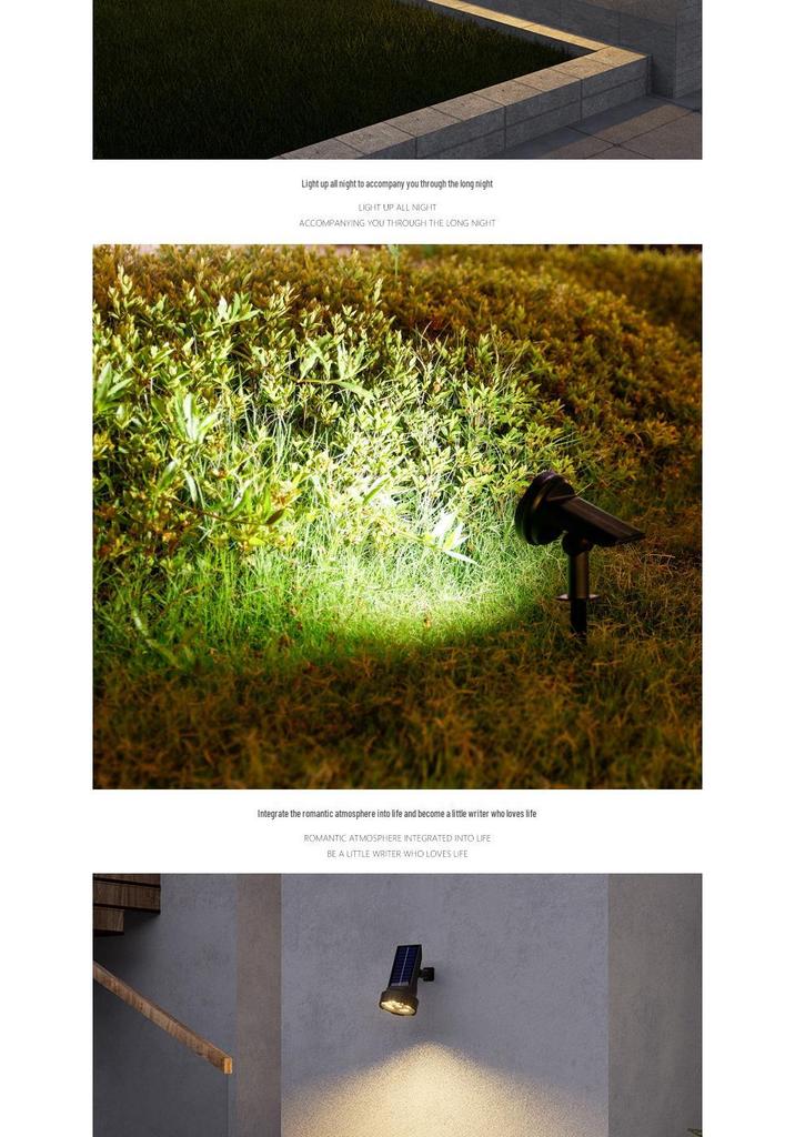 Solar Rainproof Lawn & Garden Spotlight: Outdoor Courtyard Decoration and Landscape Lighting.