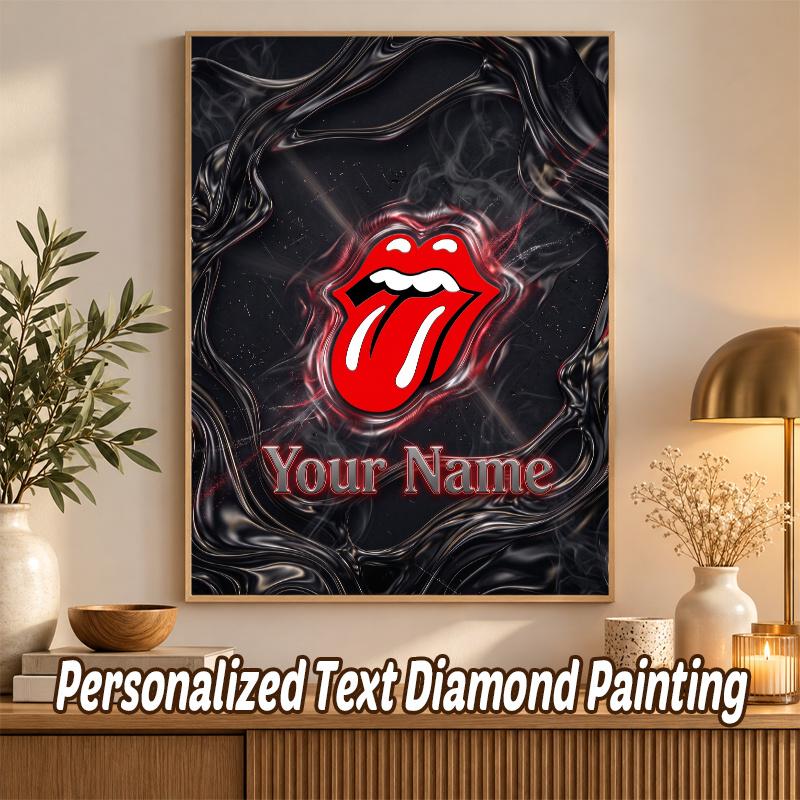 The Rolling Stones Custom Name Text 5D Diamond Painting Kit DIY Full Drill Diamond Art Decoration