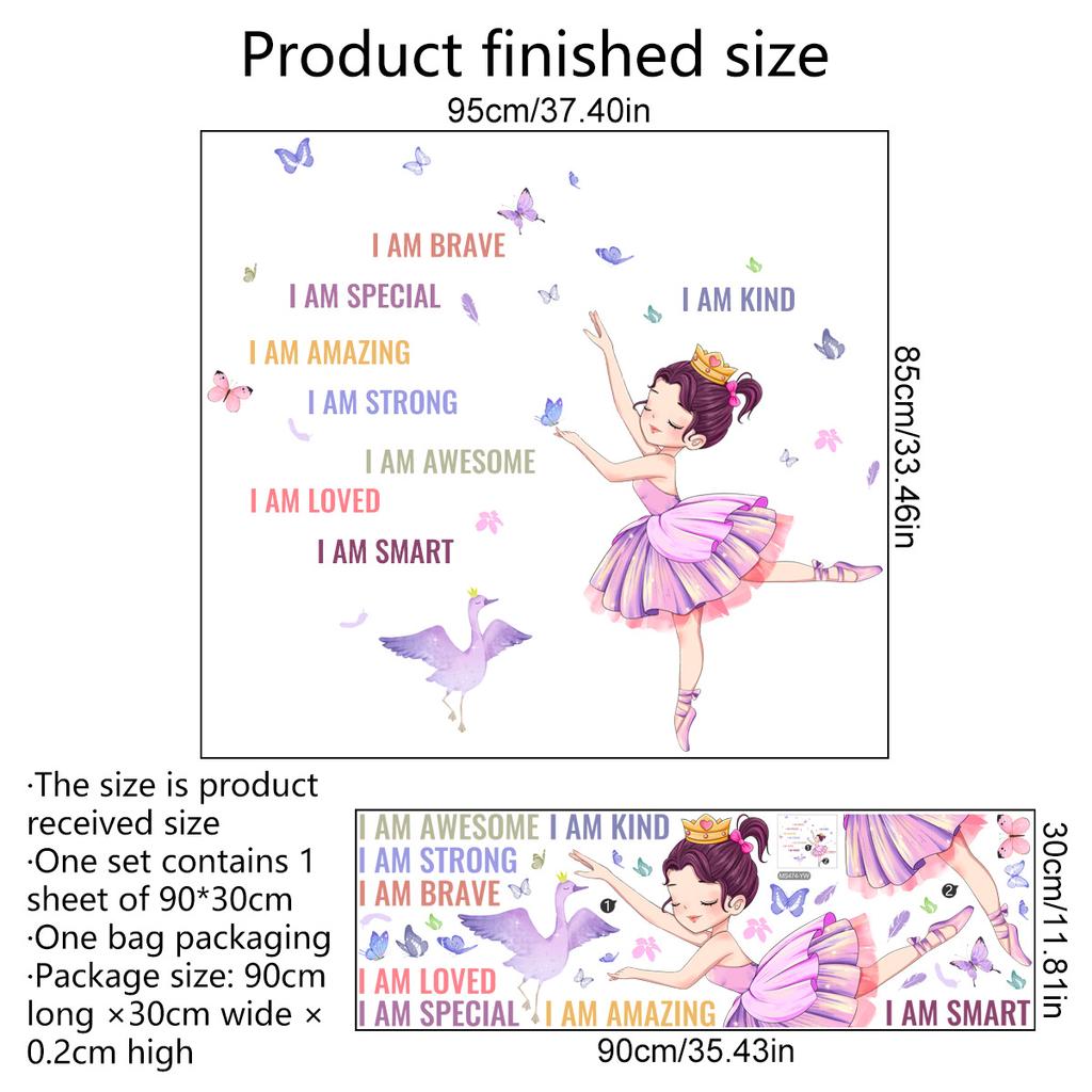 Wall Sticker English Life Is Beautiful Butterfly Wall Sticker Living Room Room Decoration Wall Sticker Self-adhesive