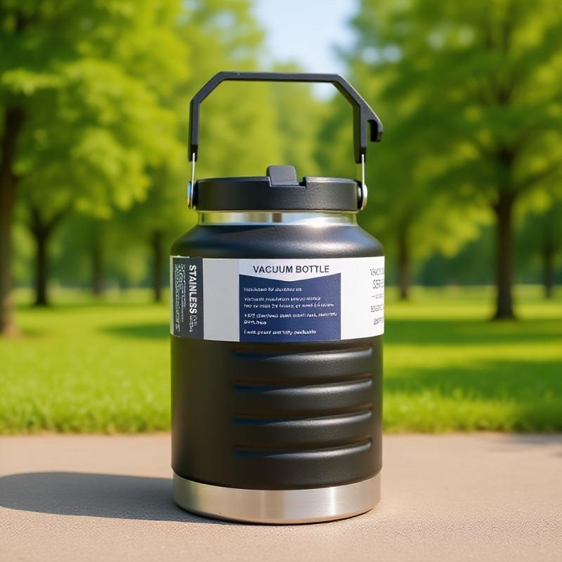 50oz/67oz Large Capacity Double-Wall Vacuum Insulated Stainless Steel Water Bottle Leakproof Thermal Cup with Straw Lid & Handle