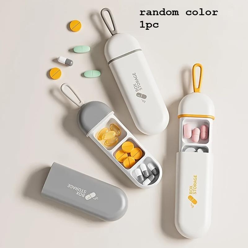 

10/5/1 шт. Компактный органайзер для таблеток с 3 отделениями: Дорожная аптечка с петлей для переноски, подходит для ношения снаружи