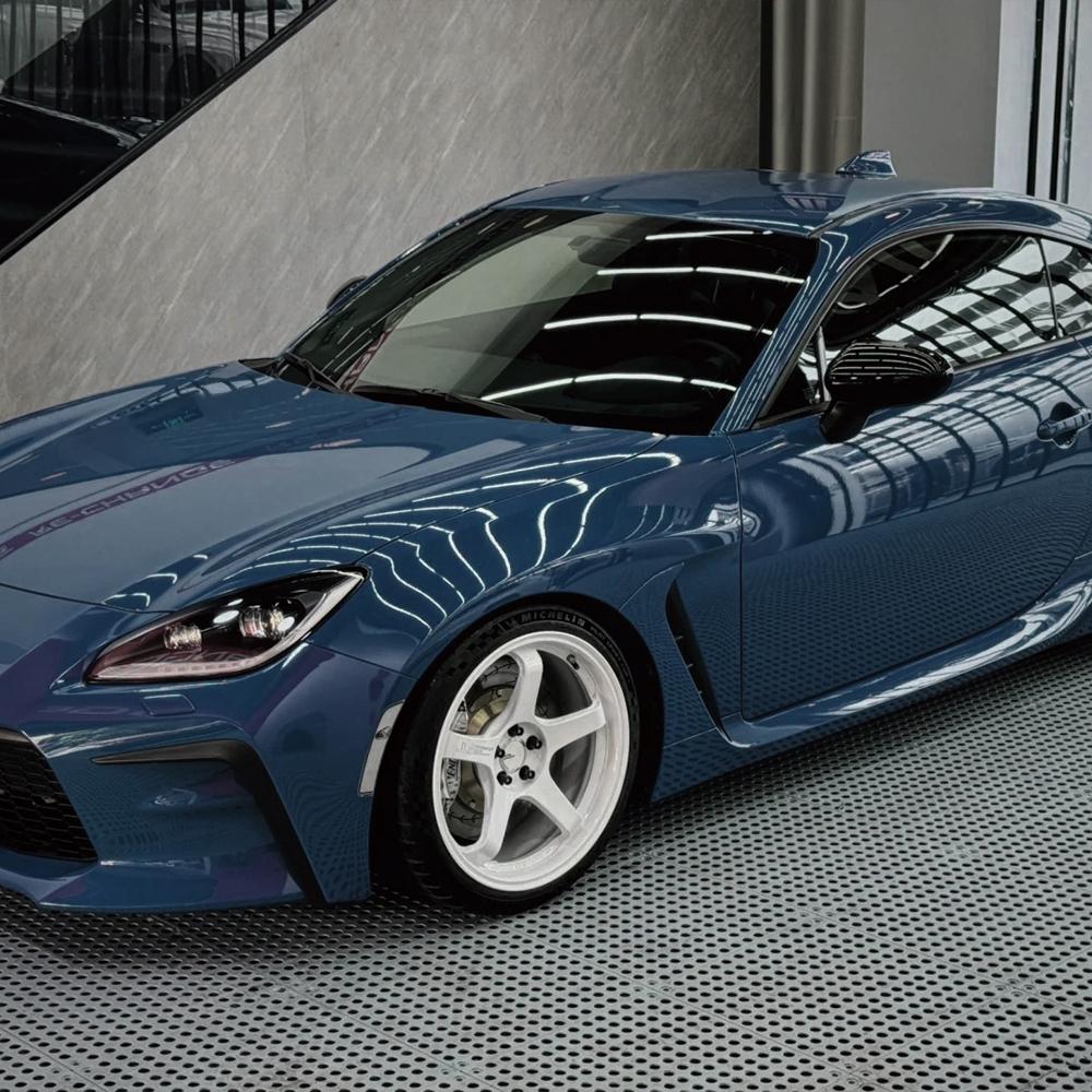 Platinum Neptune Blue PET Car Vinyl Film Auto Wrapping Decal With Air Release Self Adhesive Creative Car Body Decoration Sticker