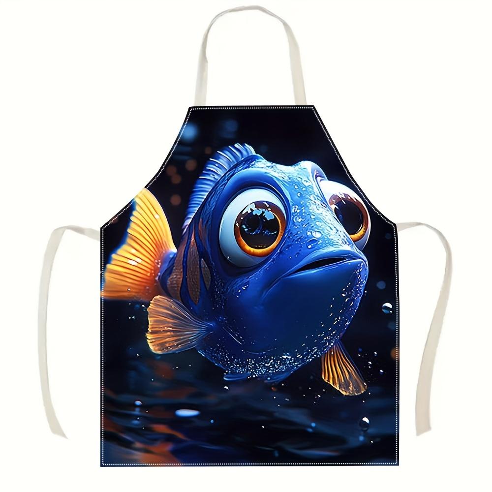 

1pc, Dory Fish Apron Linen Kitchen Cooking Baking Ocean Gift for Kids Women Men Fish Lover 38X47cm(15X19in)