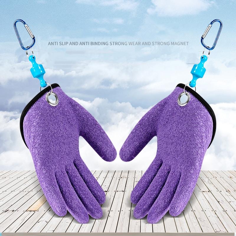 Outdoor Fishing Anti-puncture and Waterproof Latex Wrinkling Protection Gloves for Catching Fish and Preventing Slipping