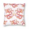 Swirling Dragon Pink Orange Pillowcase Polyester Linen Velvet Printed Zip Decor Pillow Case Bed Cushion Cover x