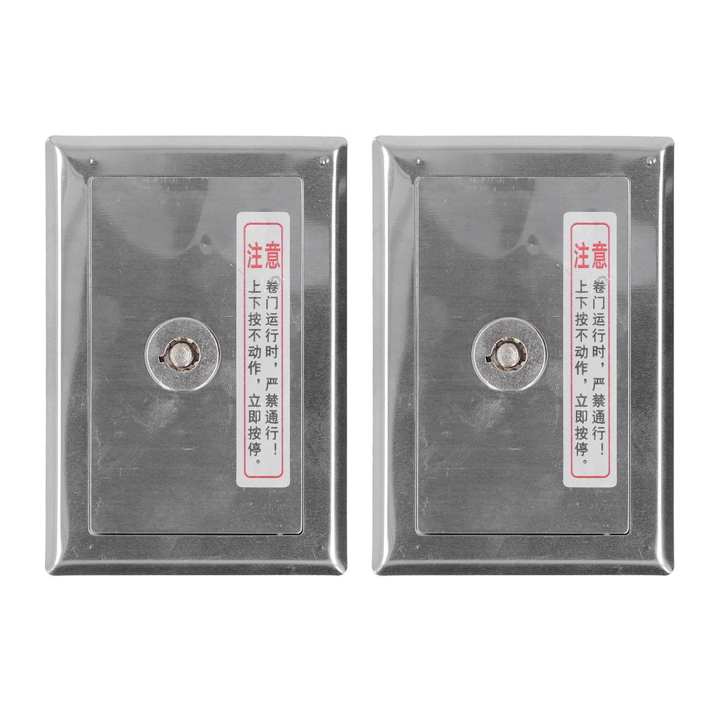 2Pcs Key Switch Box Stainless Steel Universal with Keys Accessory Set Kit for Door
