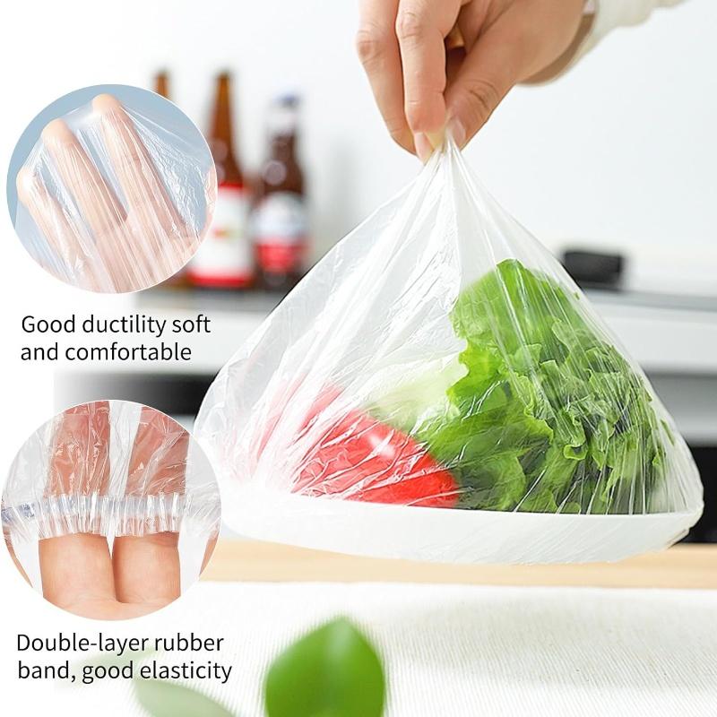 100pcs Reusable Dish Plate Cover To Stretch Plastic Cap Pe Bowl Covers Universal Kitchen Plastic Wrap for Dish Cover