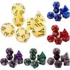 DND Roman Font Dice 7pcs Polyhedral Dice Set with Marble Effect for DND RPG Board Game Accessories Party Play Gifts