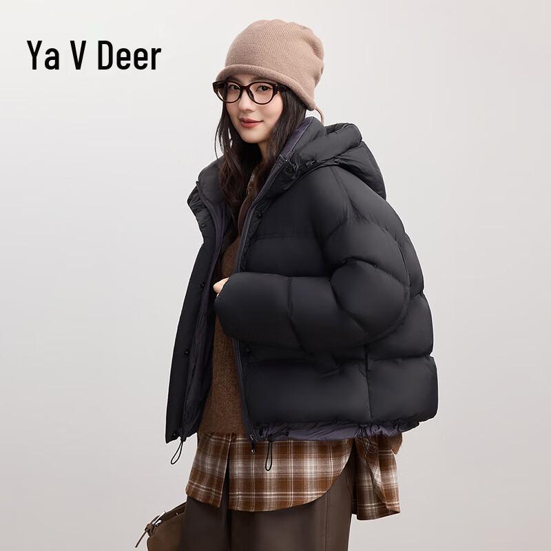 

YaLu Women s Hooded Puffy Short Down Jacket L