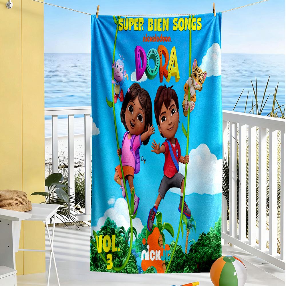 Dora Explorer Beach Towel Soft Durable Quick-Dry Comfortable Lightweight