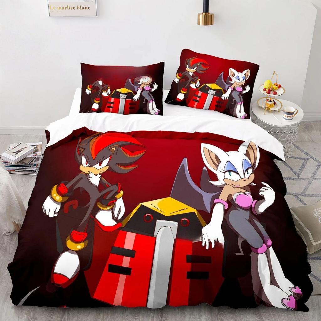 3D NEW Teens The Movie hedgehogs Boy Bedding Set Anime Digital Cartoon Sonic Duvet Cover Comforter Bed Youth Kids Girl Boys Gift