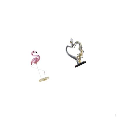 Flamingo Bird Resin Statue with Kissing Couple Figurine Modern Art Sculpture for Home Decor Garden