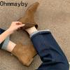 Vintage Suede Woman Stretch Slim Short Boot Casual Low Heel Shoes Autumn Ladies Party Mordern Ankle Shoes