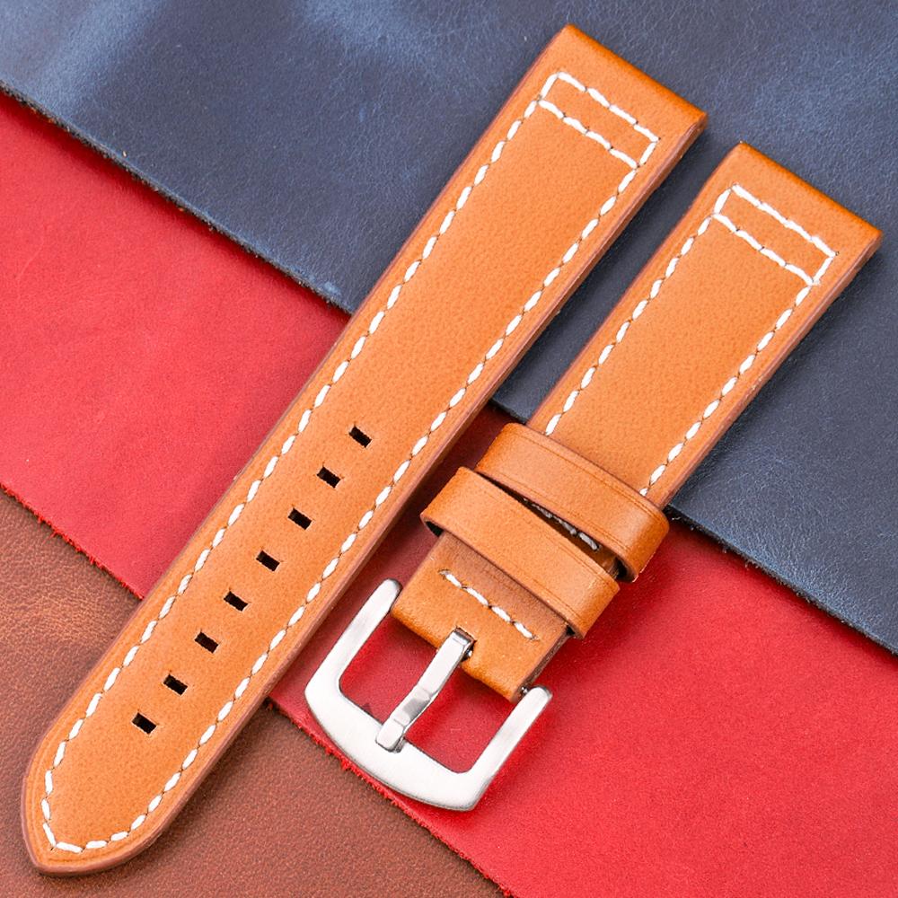 Watchband Genuine Leather Watch Band Strap Quick Release Vintage Watchband Metal Buckle Wristband Belt Accessories 18mm 20mm 22mm 24mm