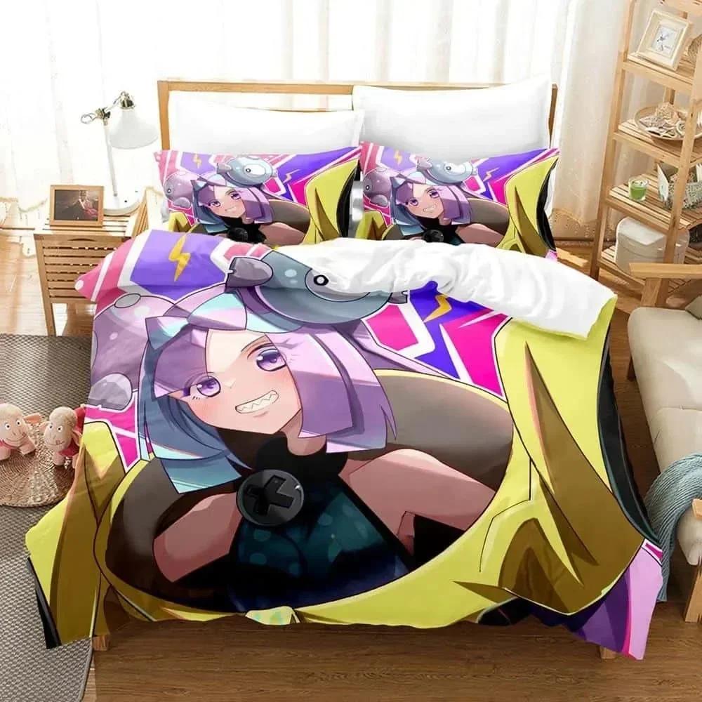 Anime Kawaii Girs Iono Bedding Set Printed Bed Set With Pillowcase Duvet Cover Soft Queen King Size Bedclothes Home Adult Kid