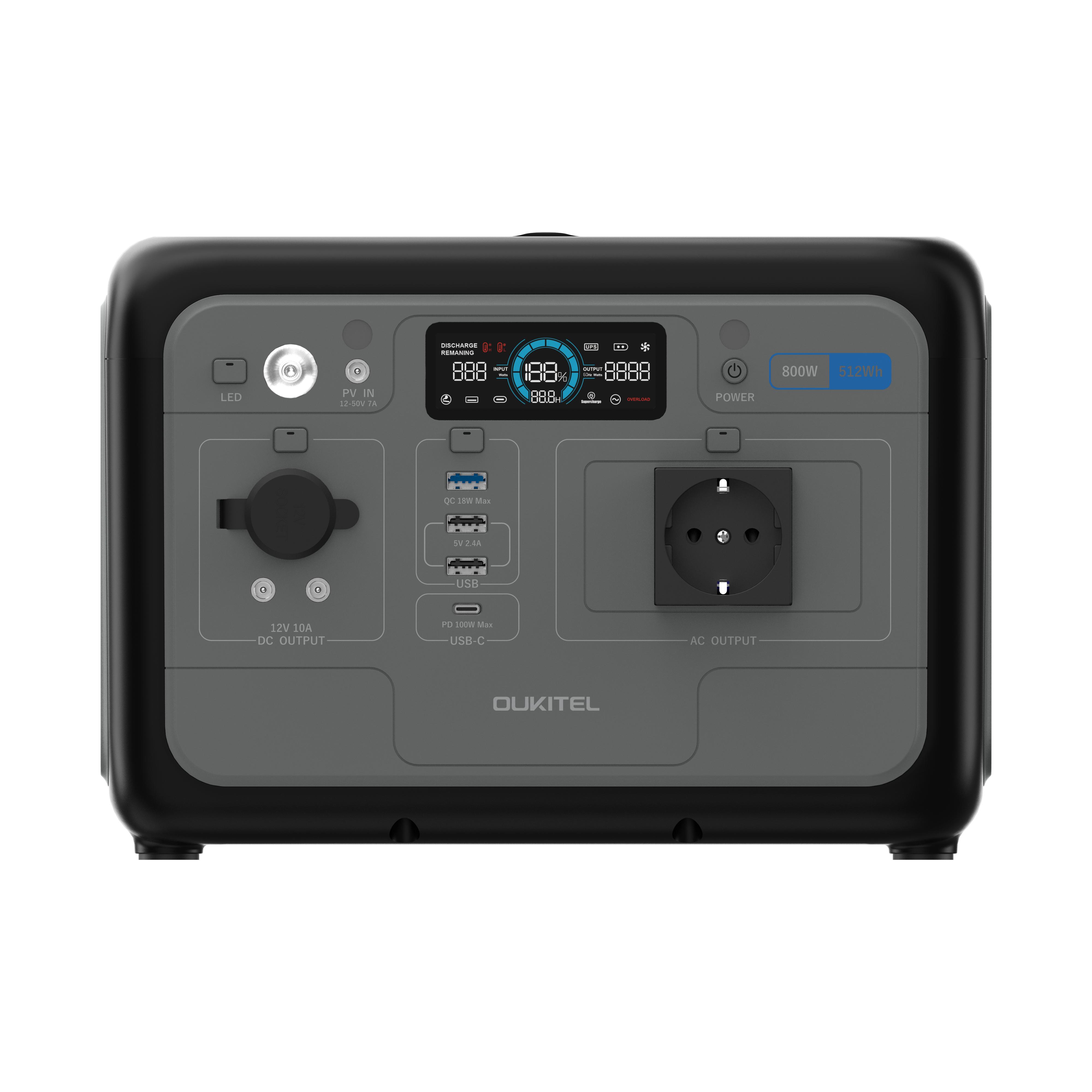 OUKITEL P800E Portatīvā spēkstacija 800W Izejas