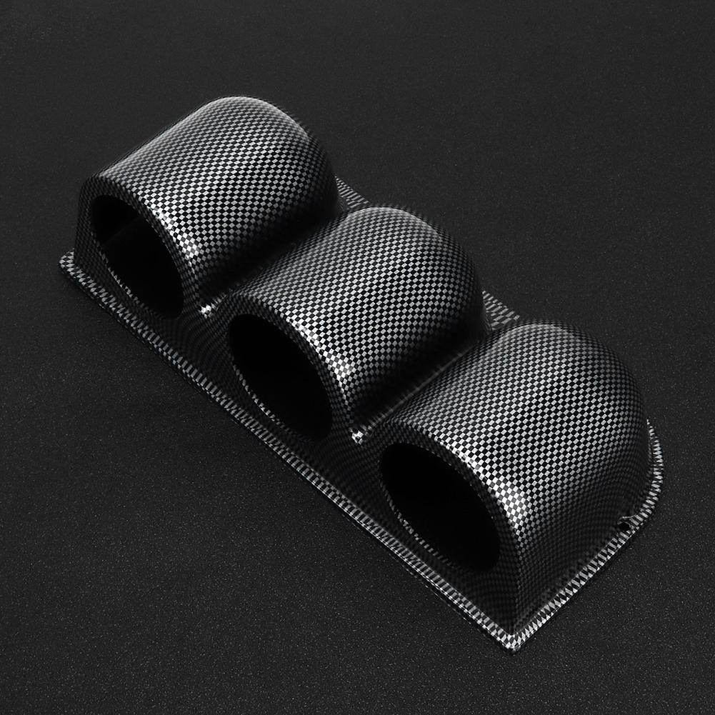 52mm 2in 3‑Hole Triple Gauge Mount Holder Carbon Fiber Style Auto Car Dash Meter Pod