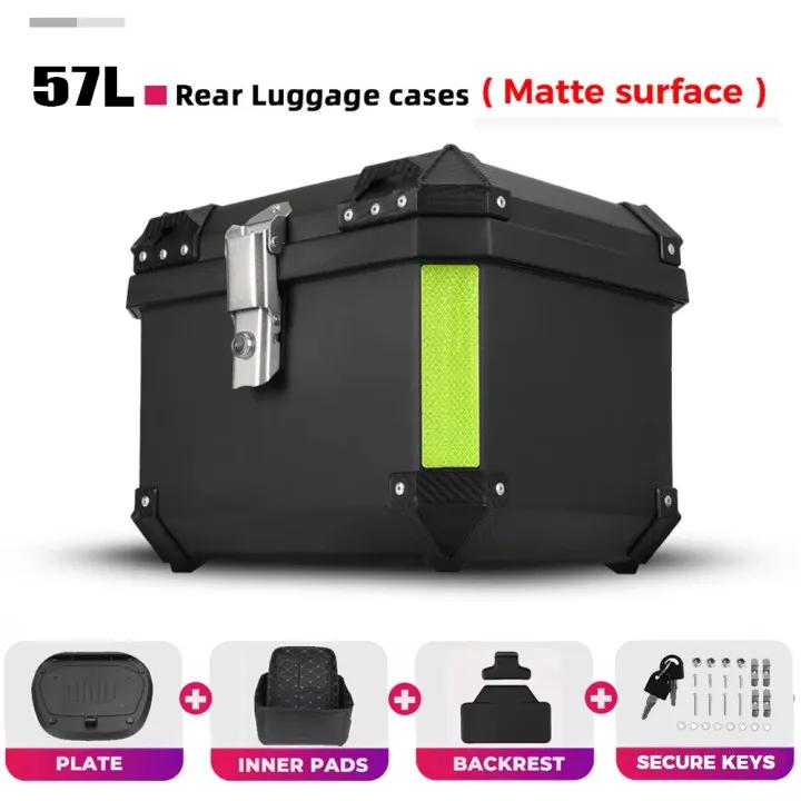 Universal 45L 57L Waterproof Motorcycle Top Box Tail Box Rear Luggage Items Trunk Storage Case Motorbike Toolbox Accessories