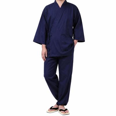 TOuWA Samue Mens Washable Year-round Spring Summer Autumn Winter Plain Wrinkle-resistant Large Size Loungewear Jinbei Yukata Pajamas Workwear Set