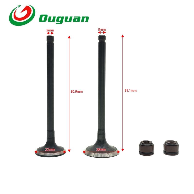 ouguan for Honda CH125 14721-KN7-000 14711-KJ9-000 CFMOTO CF125 CF150 Valve Intake Exhaust Stem Valve Kit Oil Seal