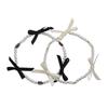 Charmy triple black ribbon pearl-bracelet