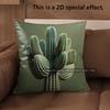 D Set Of  Cactus Themed Throw Pillow Covers Pattern Cushion Cover Suitable For Sofa Bedroom Car Pillow Cover