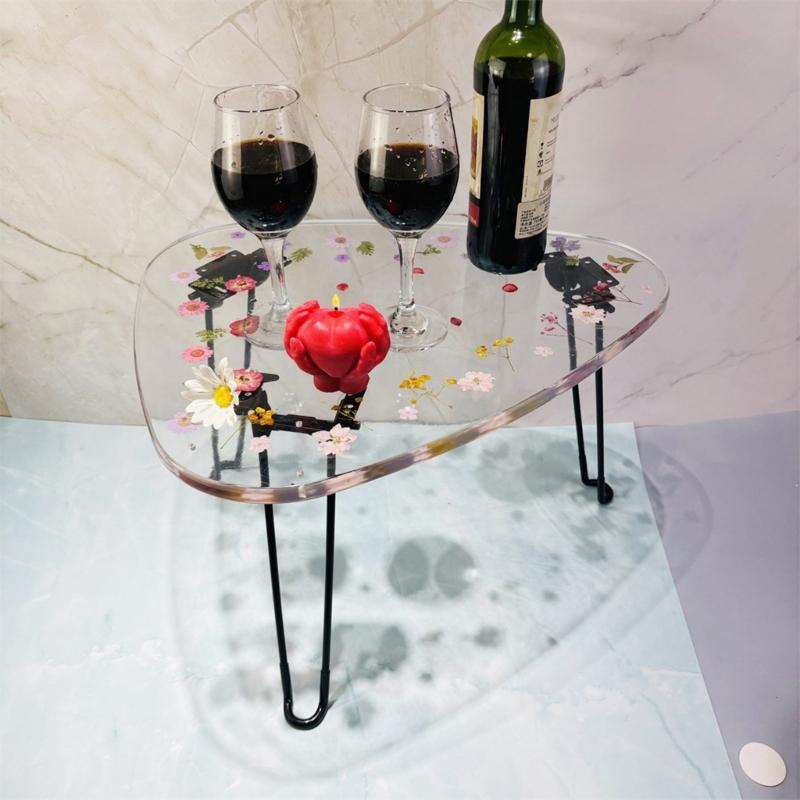 Table Crystal Epoxy Resin Mold DIY Handmade Oversized Triangle River Table Silicone Mold Large Table Ornaments Craft