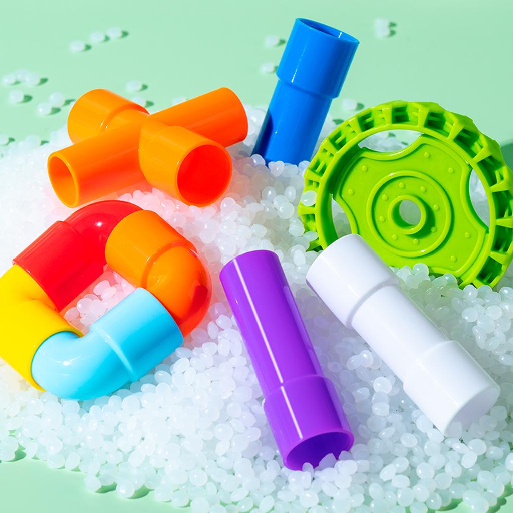 Children'S Pipe Toy Wheel Assembly Water Pipe Insertion Male And Female Bagged Plastic Versatile Large Particle Building Blocks
