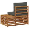 Outdoor End Sofa Natural Color 91 X 63 X 73 Cm Solid Acacia Wood