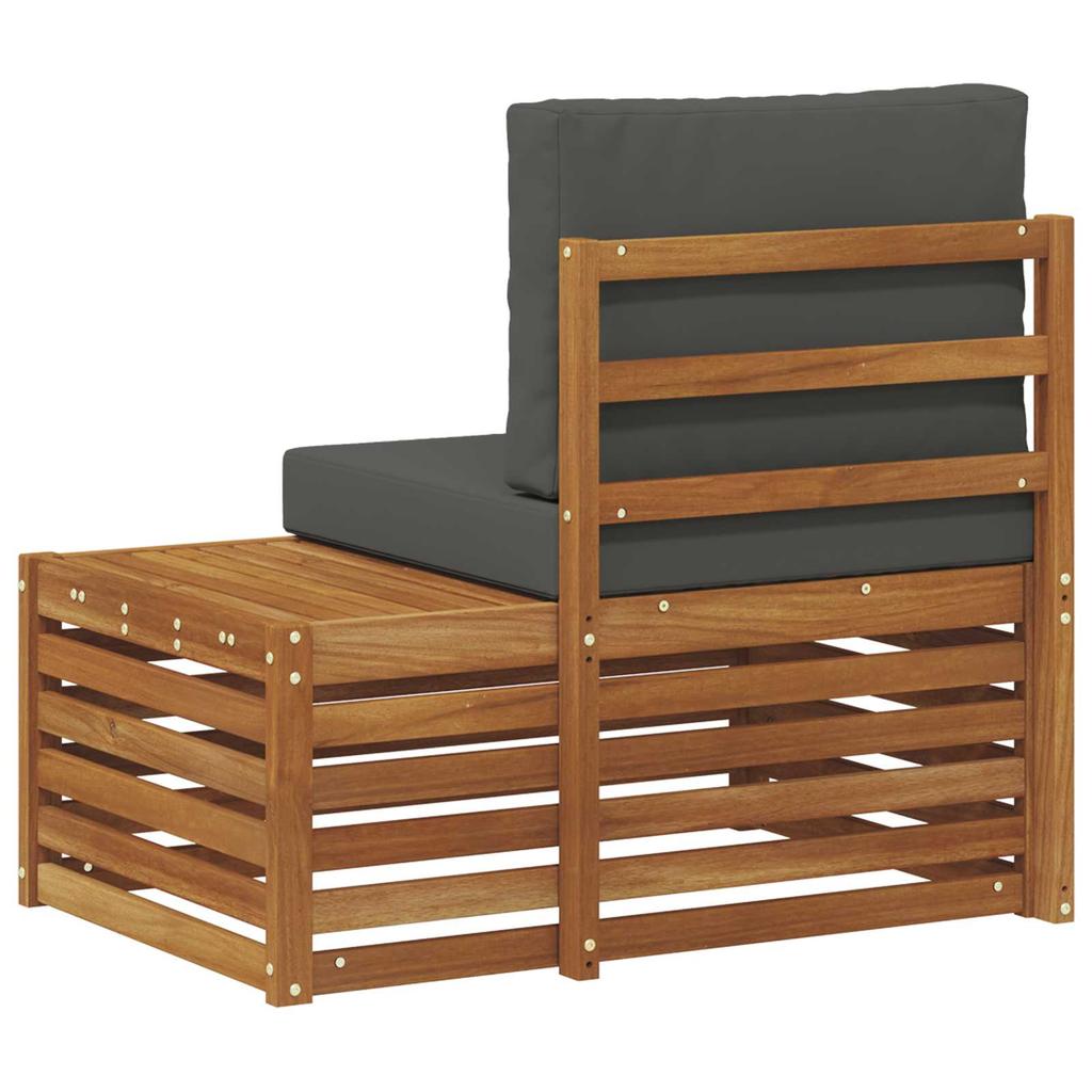 Outdoor End Sofa Natural Color 91 X 63 X 73 Cm Solid Acacia Wood