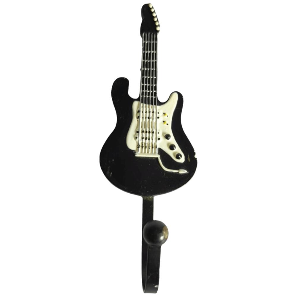 Väggmonterade Gitarrformade Krokar Vintage Stil Kraftig Personlighetskrok Metall Harts Rostbeständig Gitarrhängare