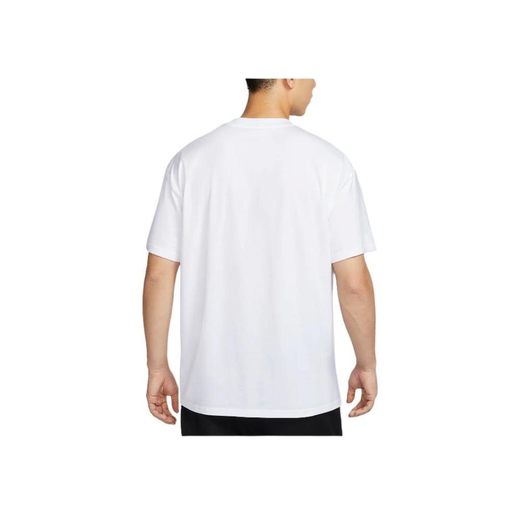 Nike Logo Loose Fit Pullover Round Neck Basketball Short Sleeve T-Shirt Men Tops White HF6186-100