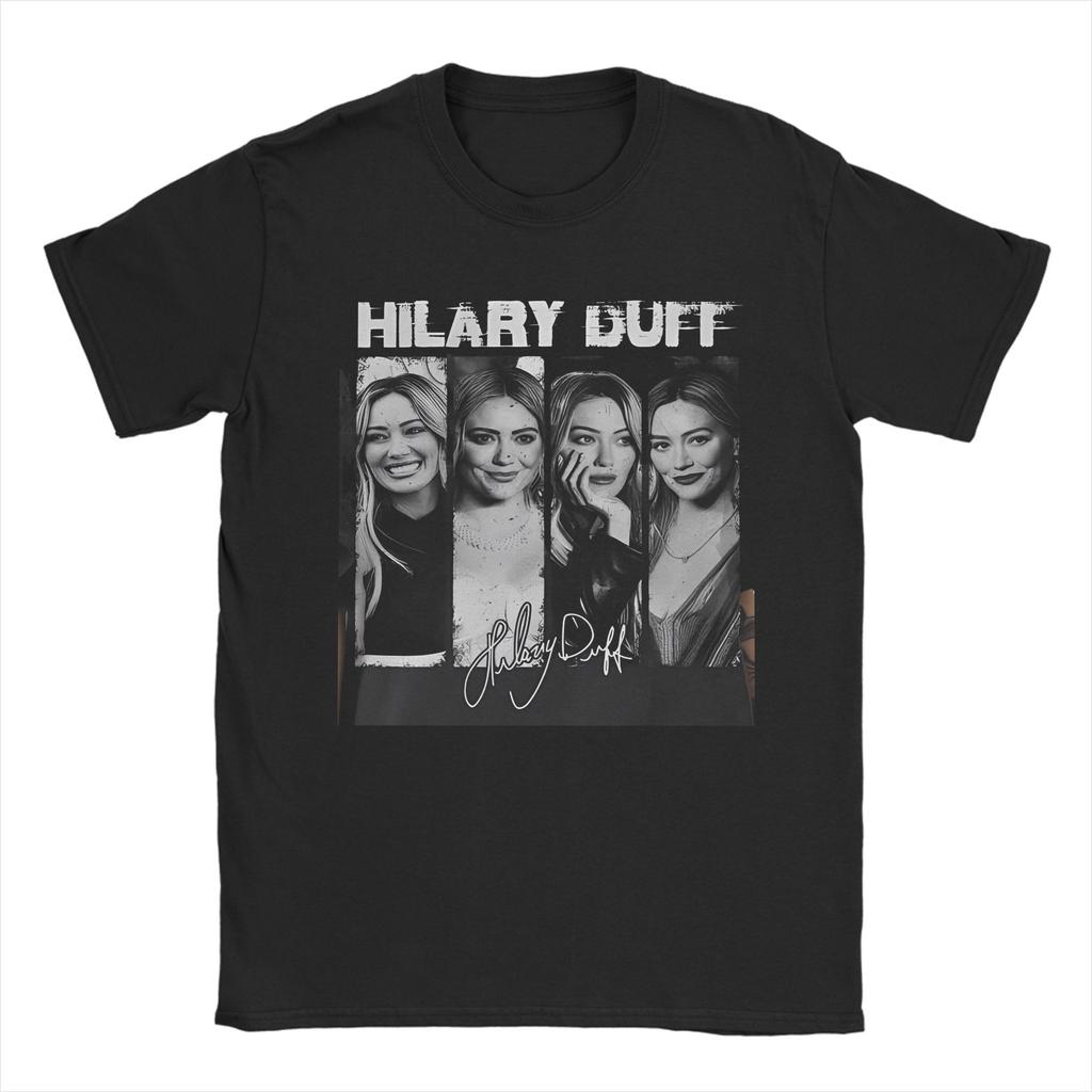 Hilary Duff American Actress T-Shirt Summer Cotton T-Shirts For Men's Popular Casual Tee Shirt Short Sleeve Y2K Funny Clothes