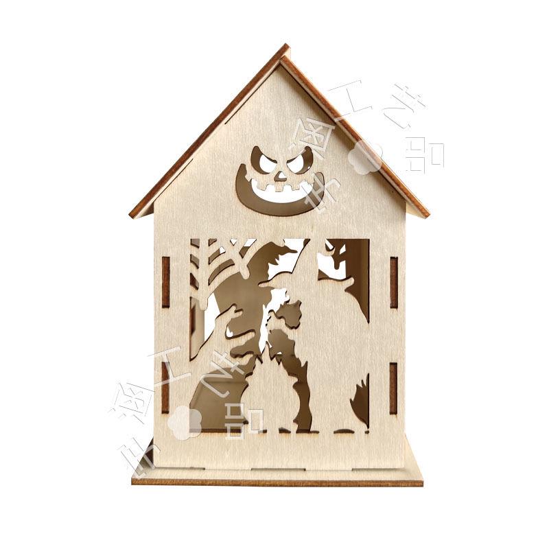 Wooden DIY Autumn Halloween Thanksgiving House Decoration Set