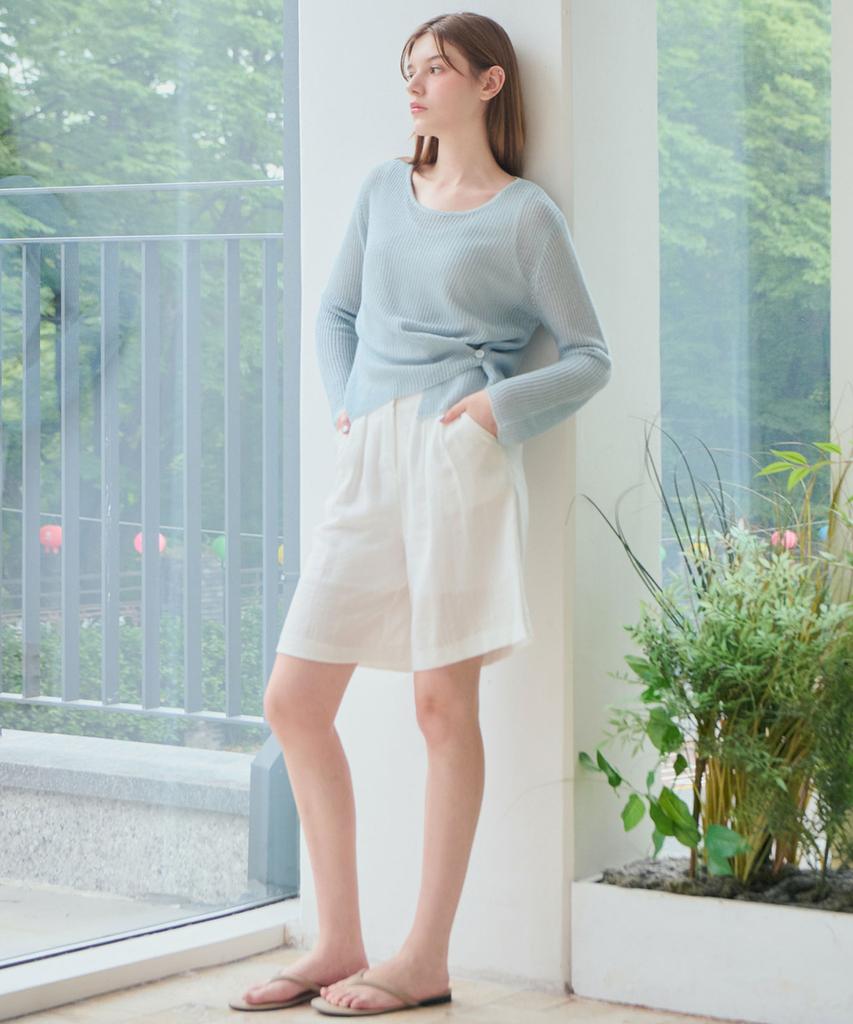 LUSIDA Pebe Linen Knee-Length Pants_3 Colors