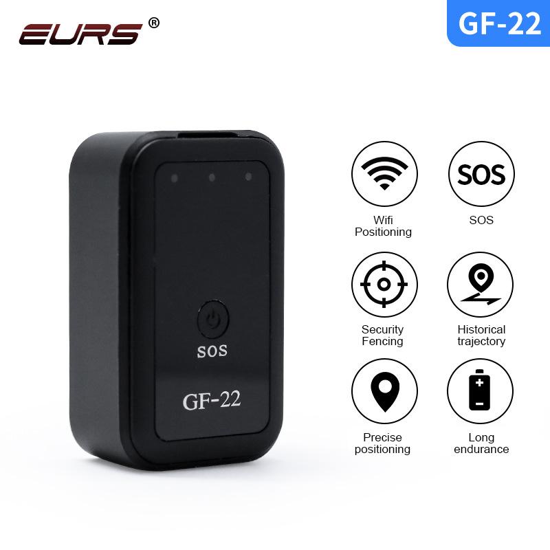 EURS GF22 Rastreador GPS para carro, dispositivo magnético pequeno, localizador portátil antiperda, rastreador de veículos, rastreador GPS antirroubo, localizador
