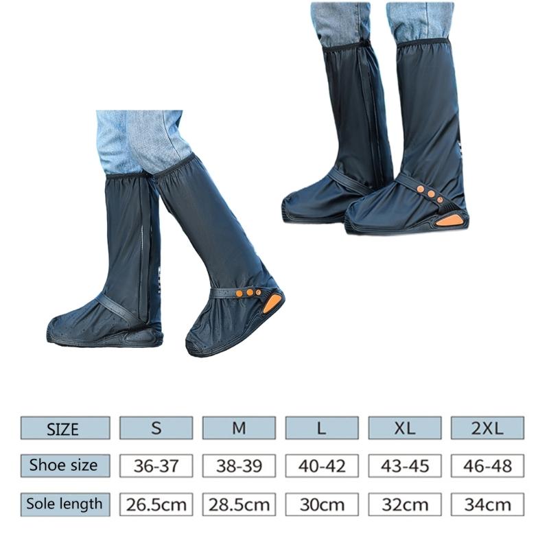 Reusable Rain Shoe Cover with Zippers for Outdoor Cycling Camping Fishing Wear-Resistant Watertight Shoe Cover
