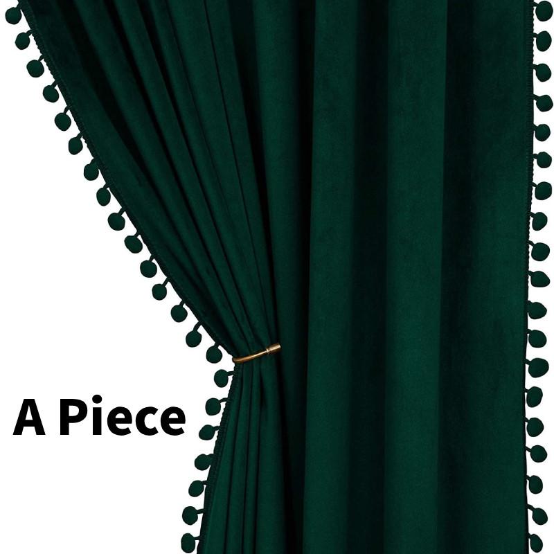 Solid Velvet Color Curtain Long Window Drapes For Living Ro Supplies Household