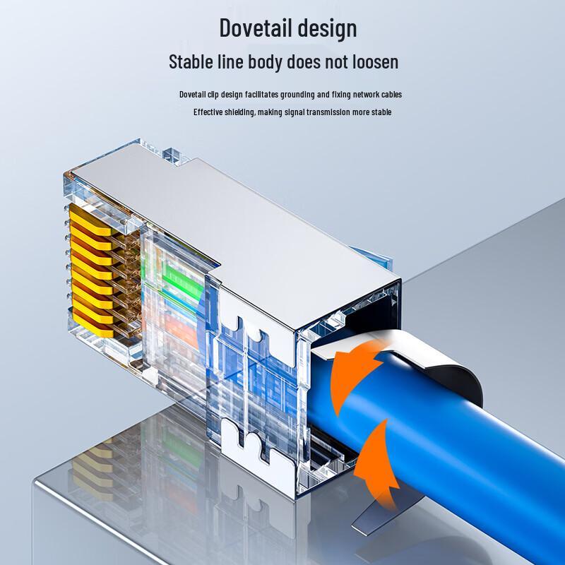 SAMZHE Cat6 Shielded 50U Gold-Plated RJ45 Network Connector
