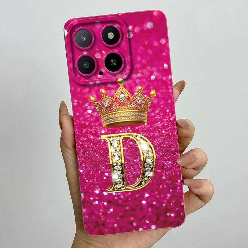Casing For Honor X5b 2024 Phone Case Crown Letters Silicone Soft Full Protective Back Cover For HonorX5b X 5b+ Plus Coque Fundas
