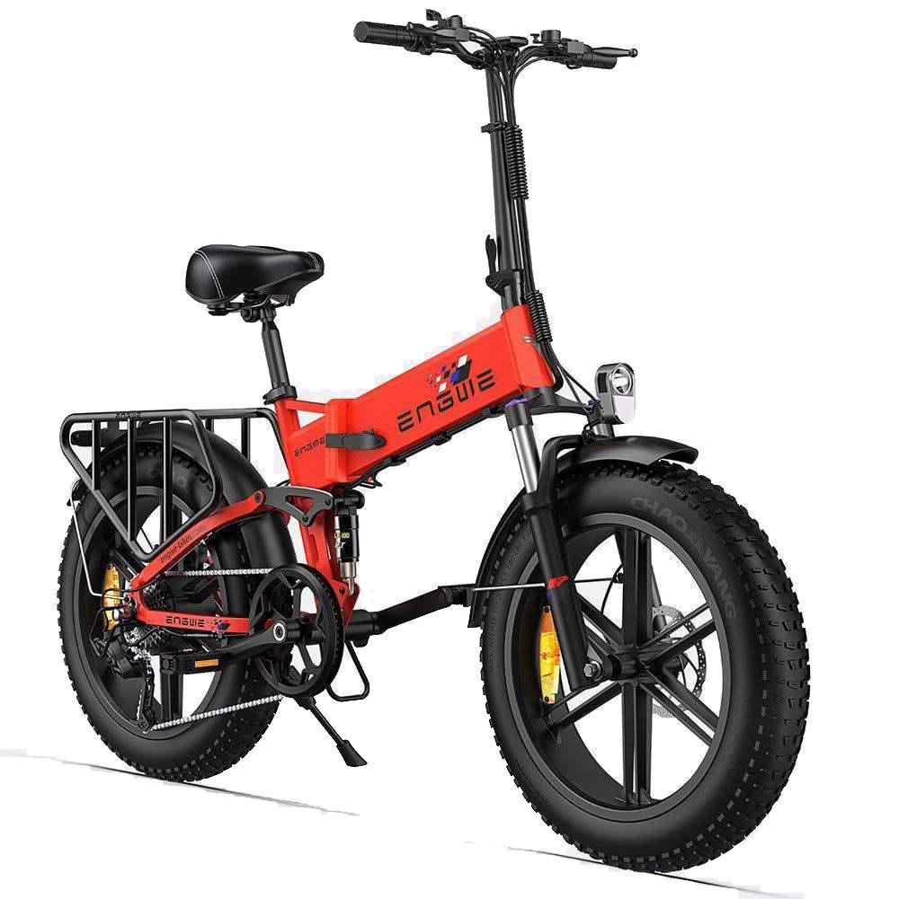 Engwe Motor X 250W City Commuter Elektrofahrrad mit 48V13Ah Akku, Vollfederung, Shimano 7-Gang, 20"×4.0" Reifen, Faltbares E-Bike mit Gepäckträger