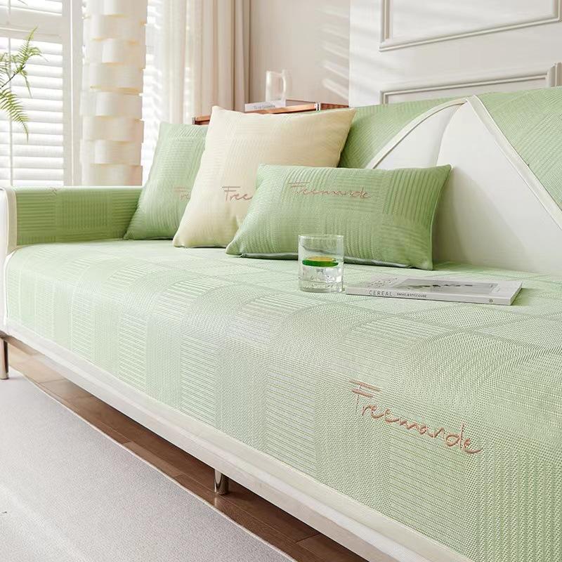 New Summer Ice Silk Mat Sofa Cushion Washable Non-Slip Seat Cushion Simple Sofa Cover Cloth Towel