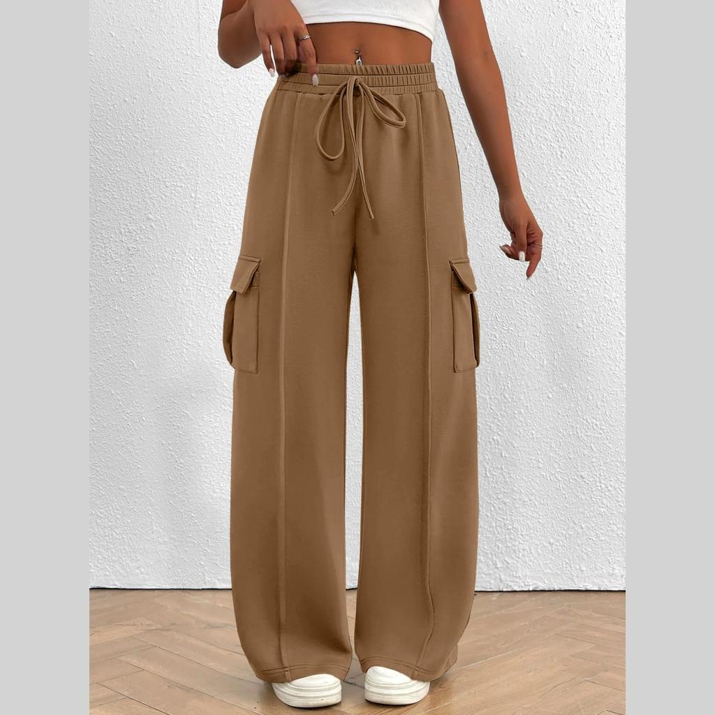 Women's Running Sports Pants Overalls Loose Wide-leg Casual Pants Casual Exercise Jogging Pants with Pockets