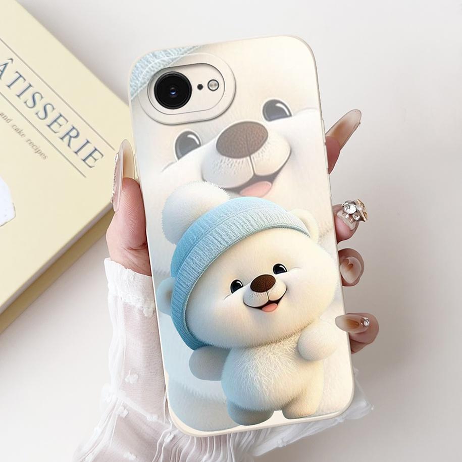

For iPhone 16E Case Popular Flower Cartoon Silicone Phone Cover For iPhone16E Funda For iPhone SE 2025 SE4 Shockproof Soft Cover iPhone 16e 2025