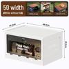 XL Folding Outdoor Storage Box with Wood Lid & Side Opening for Camping & Car Trunk Organization