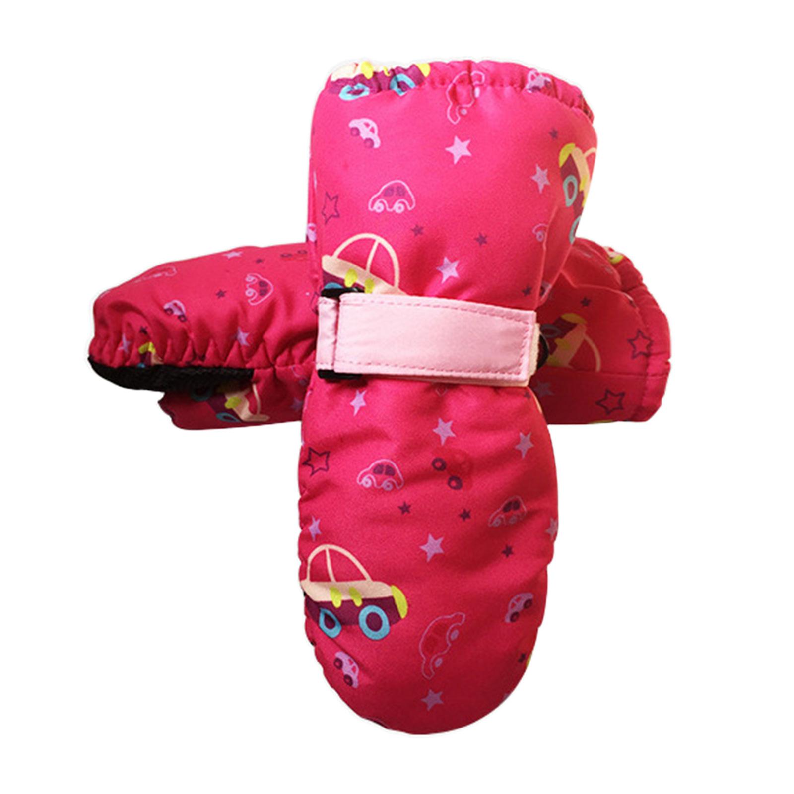 

2-4Y Kids Ski Gloves Fleece Warm Snowboarding Mittens Skiing Gloves for Kids Winter Cycling Gloves Thick Warm Gloves розы красного